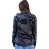 Women Chic Hooded Solid Color Detachable Sleeve Faux Leather Jacket