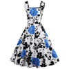 Square Neck Floral Print Sleeveless Dress