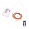 HQYG - 02 30CM 50 LEDs Battery Powered Copper String Light Water Resistant Lamp with Remote Control