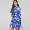 Christmas Snowman Print Long Sleeves Ugly Swing Dress