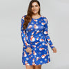 Christmas Snowman Print Long Sleeves Ugly Swing Dress