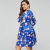 Christmas Snowman Print Long Sleeves Ugly Swing Dress