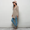 Fashion V-neck Long Sleeve Slit Design Pure Color Backless Women Sweater