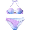 Halter Gradient Color Bikini Swimwear