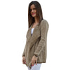Casual Collarless Long Sleeve Knitted Women Cardigan