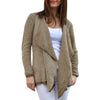 Casual Collarless Long Sleeve Knitted Women Cardigan