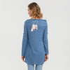 Trendy Button Design Pure Color Slit Asymmetrical Blouse for Ladies