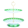 2-tier Stainless Steel Fruit Cupcake Plate Stand Pastry Tray for Party Wedding Birthday