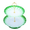 2-tier Stainless Steel Fruit Cupcake Plate Stand Pastry Tray for Party Wedding Birthday