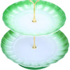2-tier Stainless Steel Fruit Cupcake Plate Stand Pastry Tray for Party Wedding Birthday