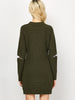Choker Neck Short Sheath Fitted Sweater Dress