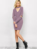 Choker Neck Short Sheath Fitted Sweater Dress
