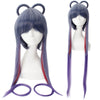 Piaoliujia Long Full Bangs Mixed Colors Gradient Blue Purple Cosplay Wigs for VOCALOID3 Luo Tianyi Figure