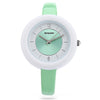 MINGZAN 6213 Female Quartz Watch Daily Water Resistance Slender Leather Band Wristwatch