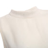 Brief Stand Collar Sleeveless Asymmetrical Chiffon Split Tank Top for Women