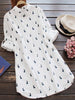 Casual Long Sleeve Rabbit Print Tunic Shirt