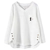 Plus Size Asymmetrical Embroidered Blouse