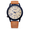MILER 83125 Unisex Quartz Watch Leather Band Luminous Pointer Daily Water Resistance Wristwatch