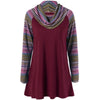 Women Cowl Neck Colorful Striped T-shirt