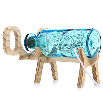 YouOKLight DC 5V 3W 200LM Glass Cover 60 LEDs Desk Lamp Wood Base Bedside Night Light