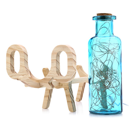 YouOKLight DC 5V 3W 200LM Glass Cover 60 LEDs Desk Lamp Wood Base Bedside Night Light