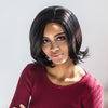 AISIHAIR Women Charming Straight Medium Synthetic Curly Tail Black Wigs