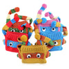 Funny Cartoon Color Block Pom Pom Hat for Babies