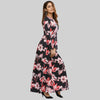 Vintage Style Round Collar Sash Waist A-line Floral Dress for Women