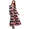Vintage Style Round Collar Sash Waist A-line Floral Dress for Women