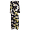 Vintage Style Round Collar Sash Waist A-line Floral Dress for Women