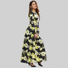 Vintage Style Round Collar Sash Waist A-line Floral Dress for Women