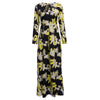 Vintage Style Round Collar Sash Waist A-line Floral Dress for Women