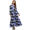 Vintage Style Round Collar Sash Waist A-line Floral Dress for Women