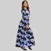 Vintage Style Round Collar Sash Waist A-line Floral Dress for Women