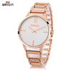 WeiQin W4830 Female Quartz Watch Concise Style Luminous Hollow Stainless Steel Band 3ATM Wristwatch