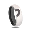 Sweet Valentine Gift Love Heart Shape Geometric Round Pattern Stainless Steel Couple Bridal Ring