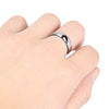 Sweet Valentine Gift Love Heart Shape Geometric Round Pattern Stainless Steel Couple Bridal Ring