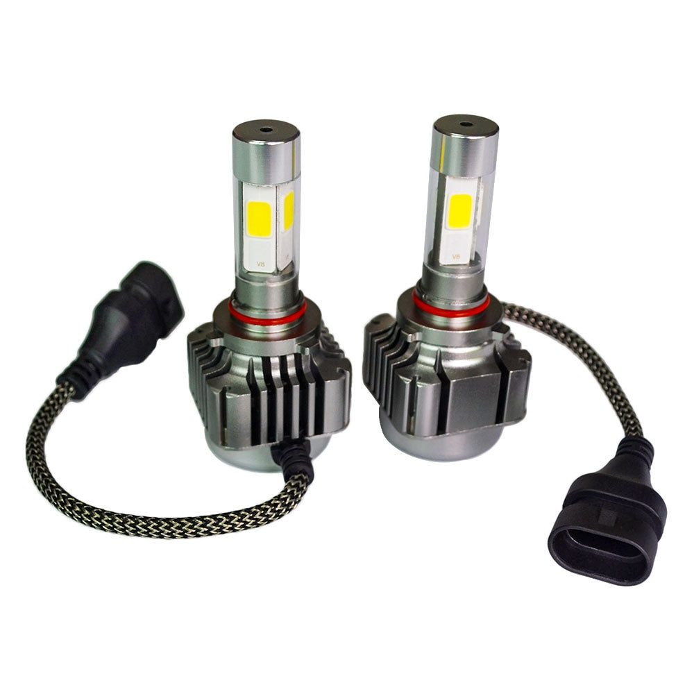 2pcs 6000K COB 9005 9006 H10 Car LED Headlight Vehicle Conversion Bulb 40W 4800LM