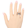 Sweet Valentine Gift Love Heart Shape Geometric Round Pattern Stainless Steel Couple Bridal Ring