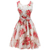 Women High Waist Flower Dress