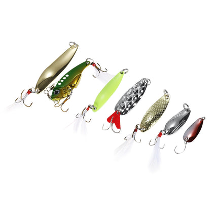 19pcs Metal Hard Fishing Bait Sequin Hook with Portable Storage Box