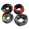 Casual Color Block Rainbow Design Ladies Warm Knitted Scarf