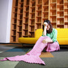 Weave Mermaid Blanket Knitted Yarn Fish Shape Nap Sleeping Bed Sofa Rug - 1.6M