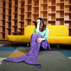 Weave Mermaid Blanket Knitted Yarn Fish Shape Nap Sleeping Bed Sofa Rug - 1.6M