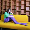 Weave Mermaid Blanket Knitted Yarn Fish Shape Nap Sleeping Bed Sofa Rug - 1.6M