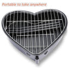 Magicook BBQ Heart-shaped Stainless Steel Grill with Charcoal Net