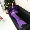 Weave Mermaid Blanket Knitted Yarn Fish Shape Nap Sleeping Bed Sofa Rug - 1.6M