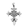 Classic Unisex Flower Cross Shape Pewter Slide Pendant
