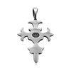 Classic Unisex Flower Cross Shape Pewter Slide Pendant