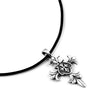 Classic Unisex Flower Cross Shape Pewter Slide Pendant